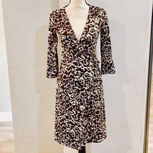 BCBG Max Azria Floral Leaf Wrap Dress
